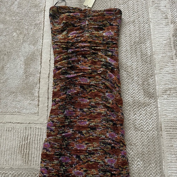 NWT Ramy Brook strapless Claire metallic floral midi-dress size 4 - Picture 5 of 6